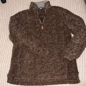 super cute quarter zip jacket, doesn’t have a brand name on it, was a gift!
